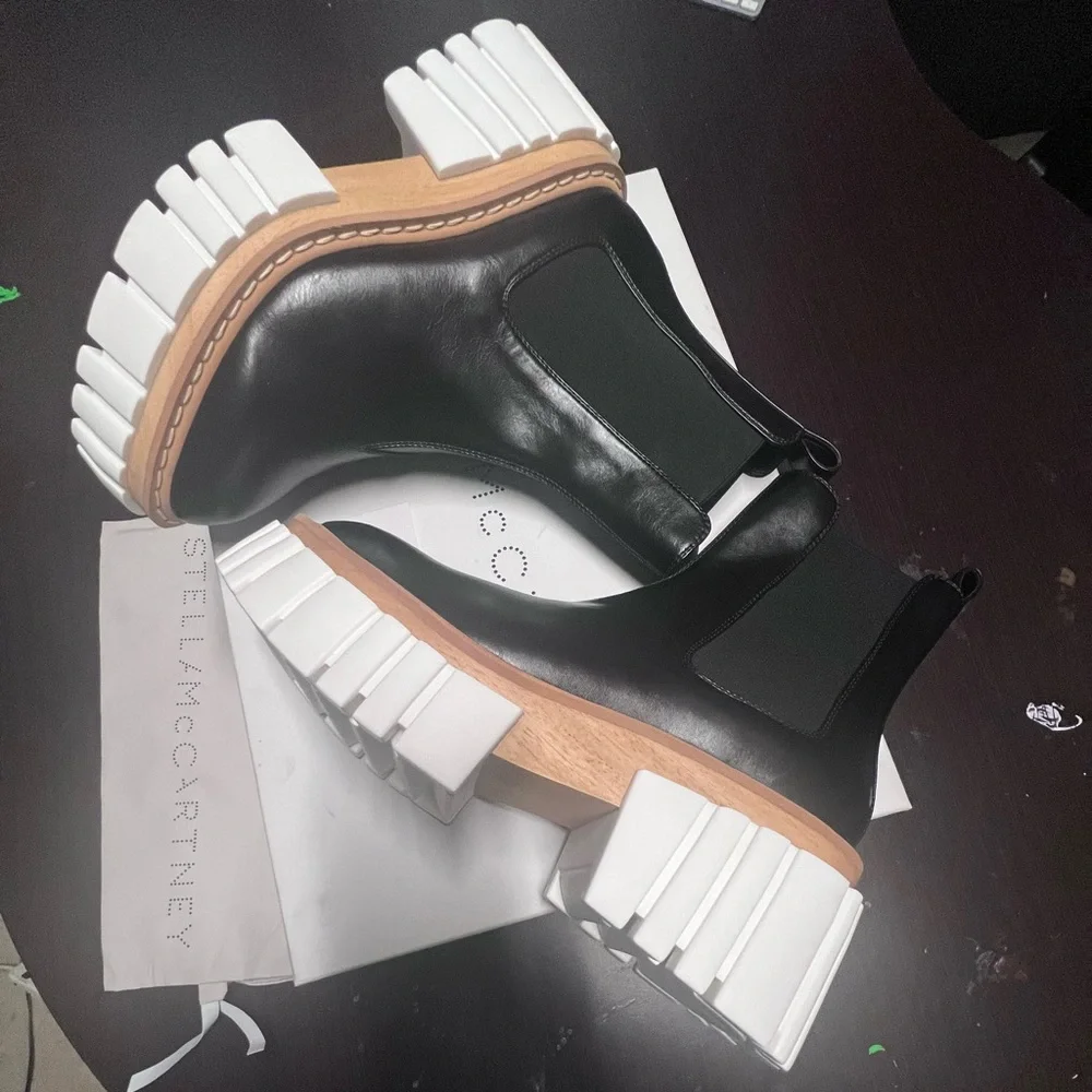 ❌SOLD❌ Stella McCartney Emilie Platform Chelsea Boots Black Size 41EU/11US - Picture 3 of 14